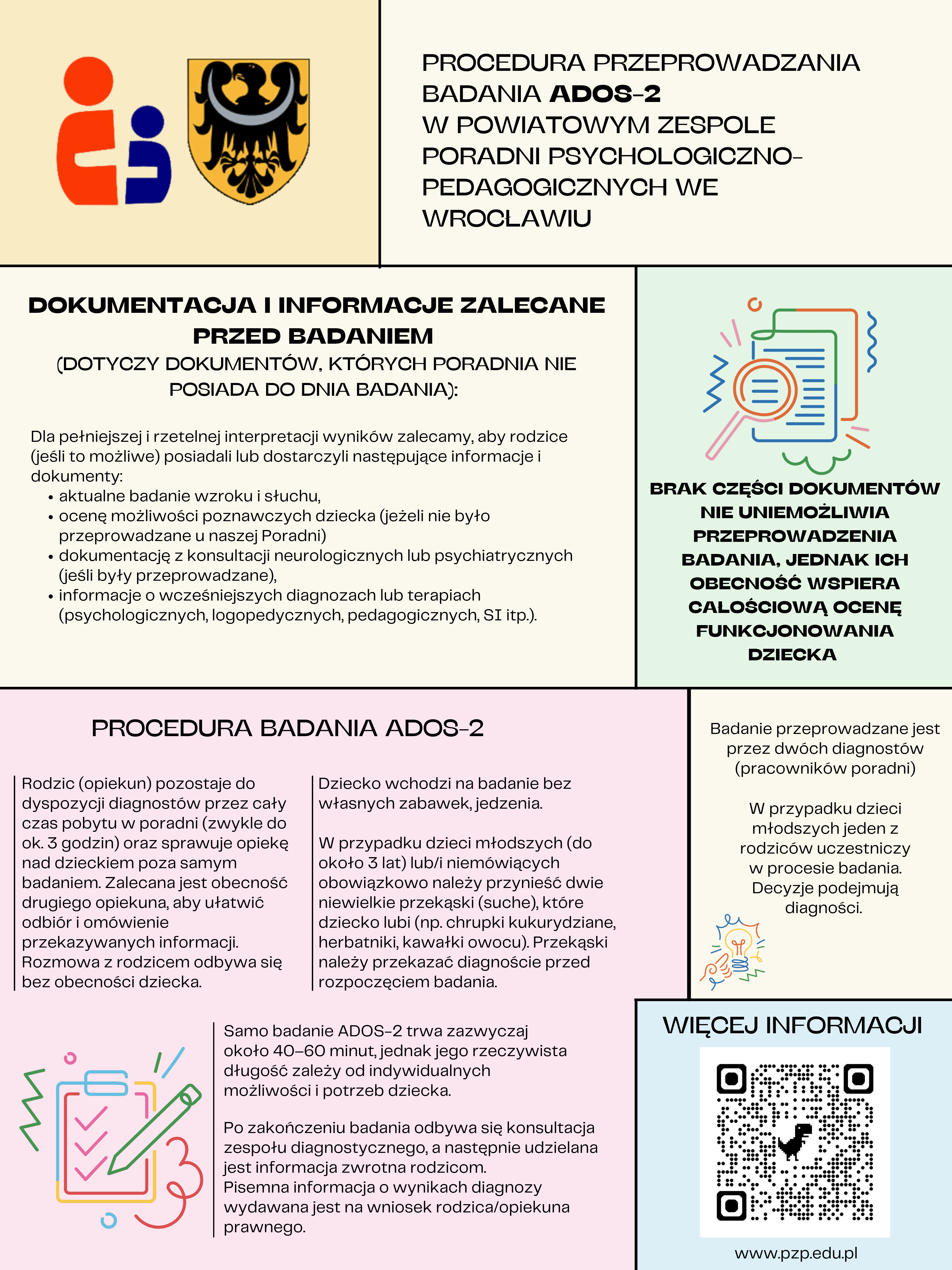 Plakat o przygotowaniu do badania ADOS-2
