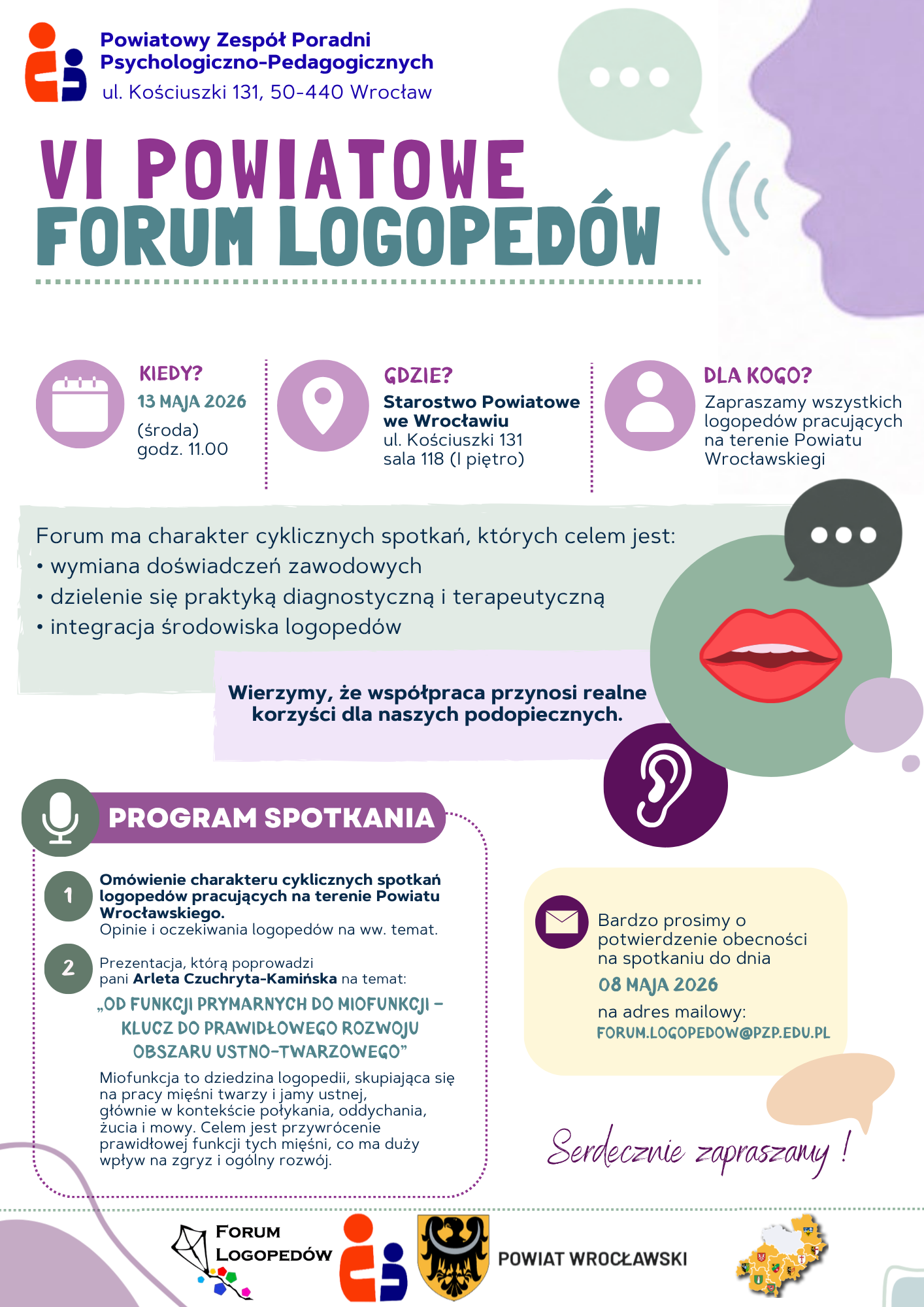 Plakat VI Powiatowego Forum Logopedów