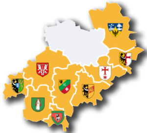 Mapa obszaru działania poradni w Powiecie Wrocławskim